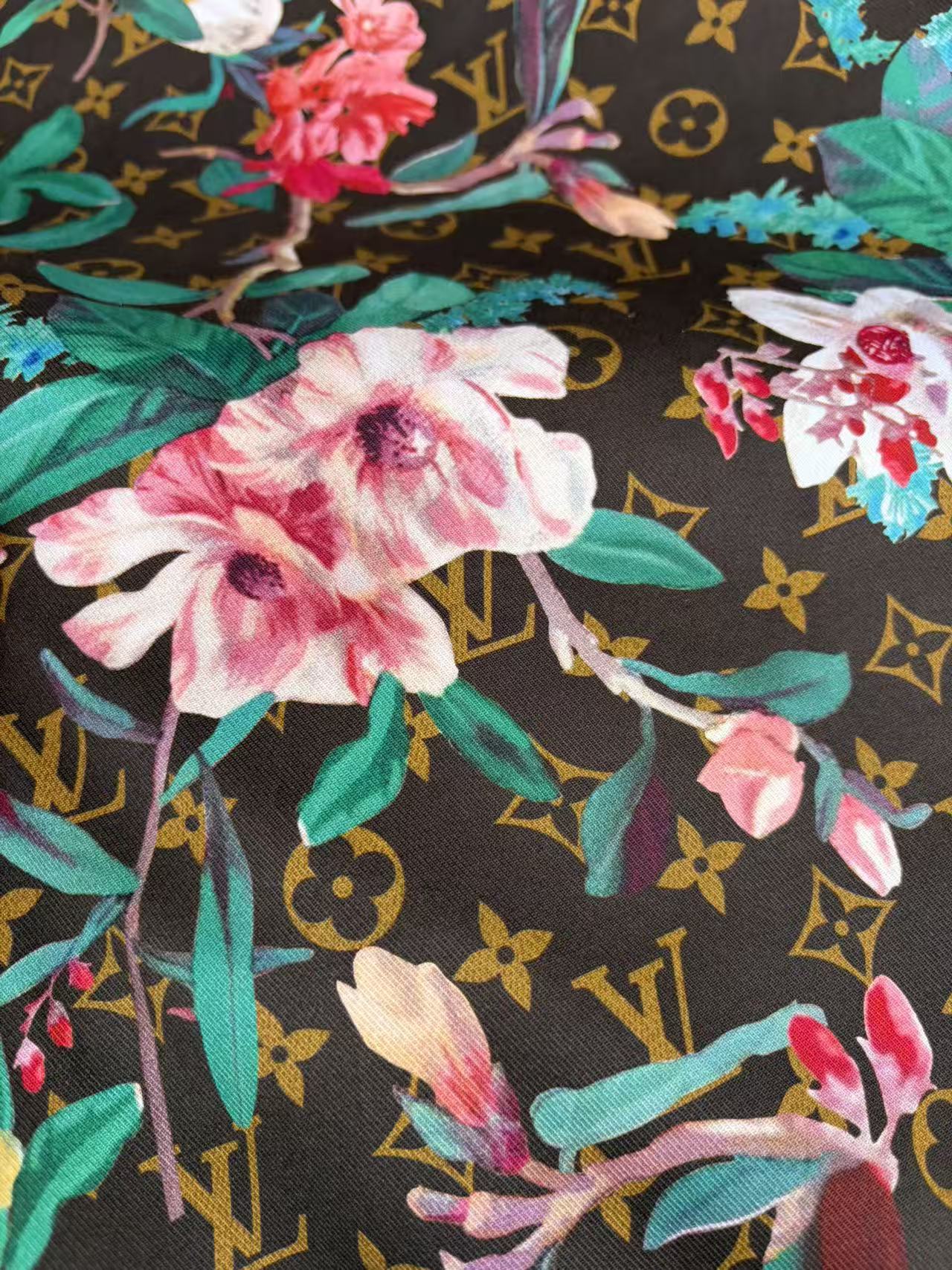 Floral Louis Vuitton Cotton Fabric for DIY Crafts Sewing
