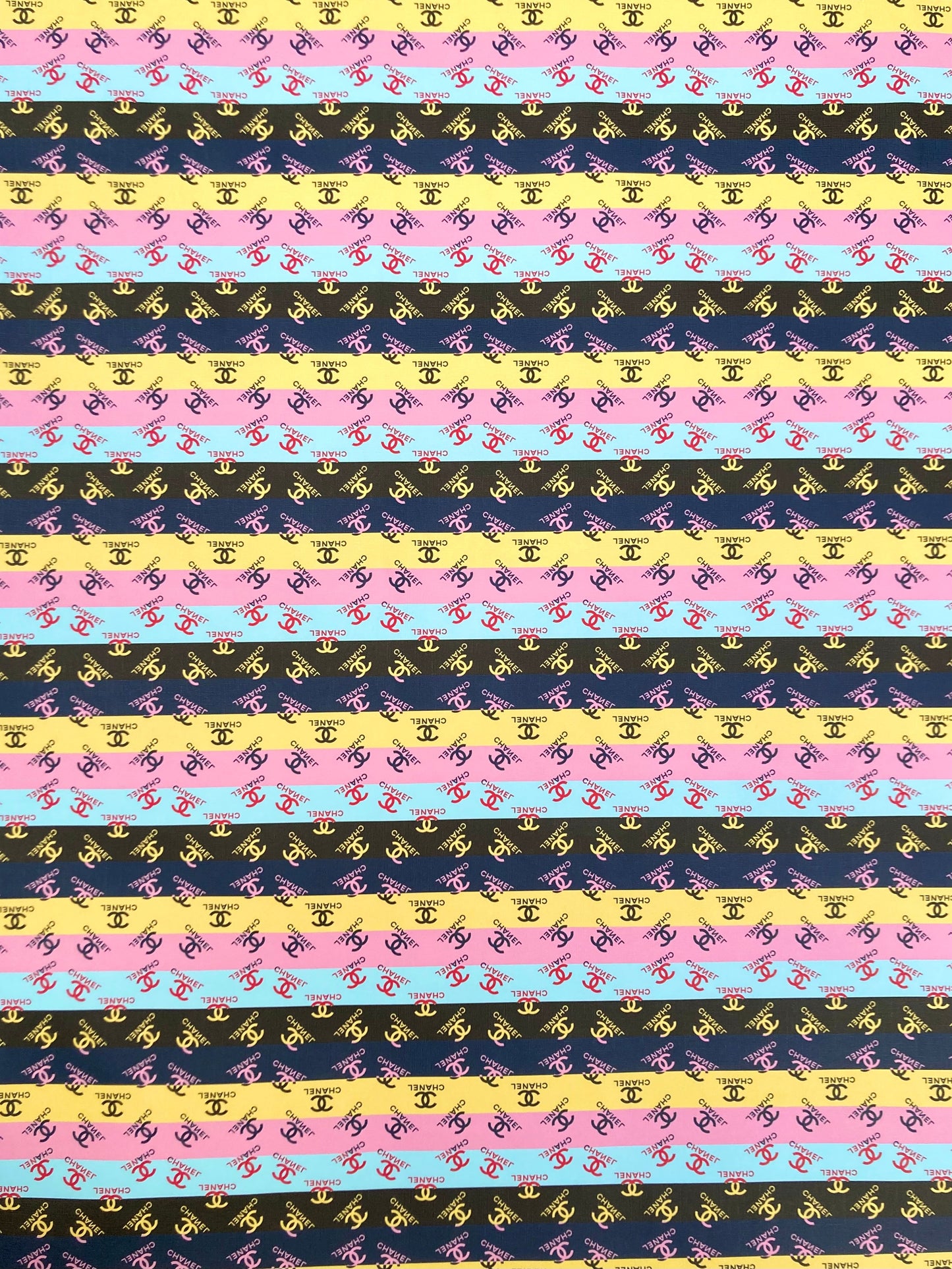 Desinger Leather Custom Stripe Chanel Handmade Vinyl for DIY Sneakers Upholstery