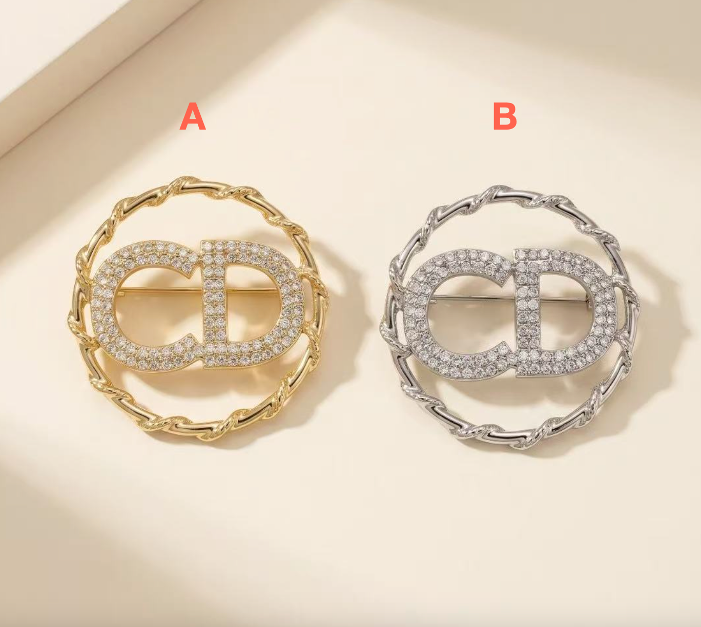 Vintage Dior Inspired Brooches, Retro Luxury Pins for Women