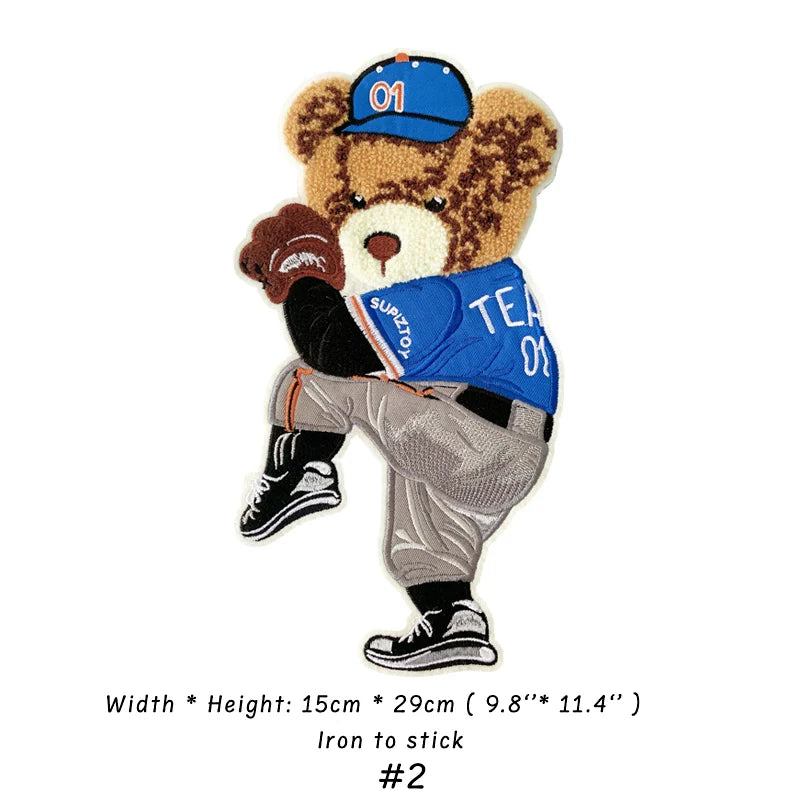 Embroidery Bear Cartoon Patches for Custom DIY Jackets Clothing Sewing
