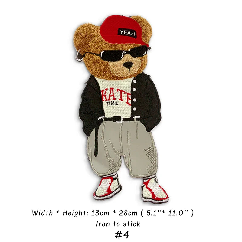 Embroidery Bear Cartoon Patches for Custom DIY Jackets Clothing Sewing