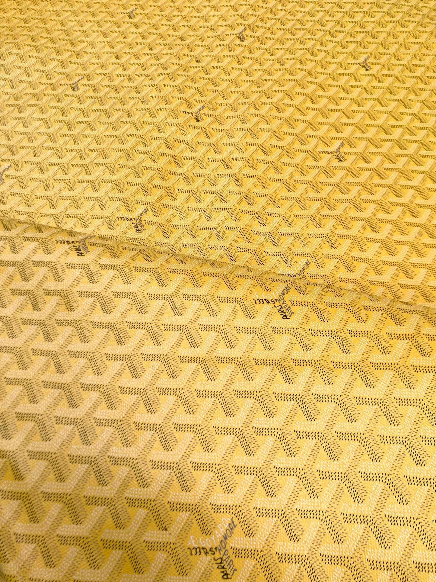 Best Quality Goyard Vinyl Lemon Yellow for Custom Upholstery DIY Sewing