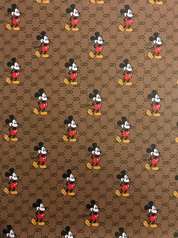Hot Sale New Trending Gucci Mickey Leather Fabric for Sell