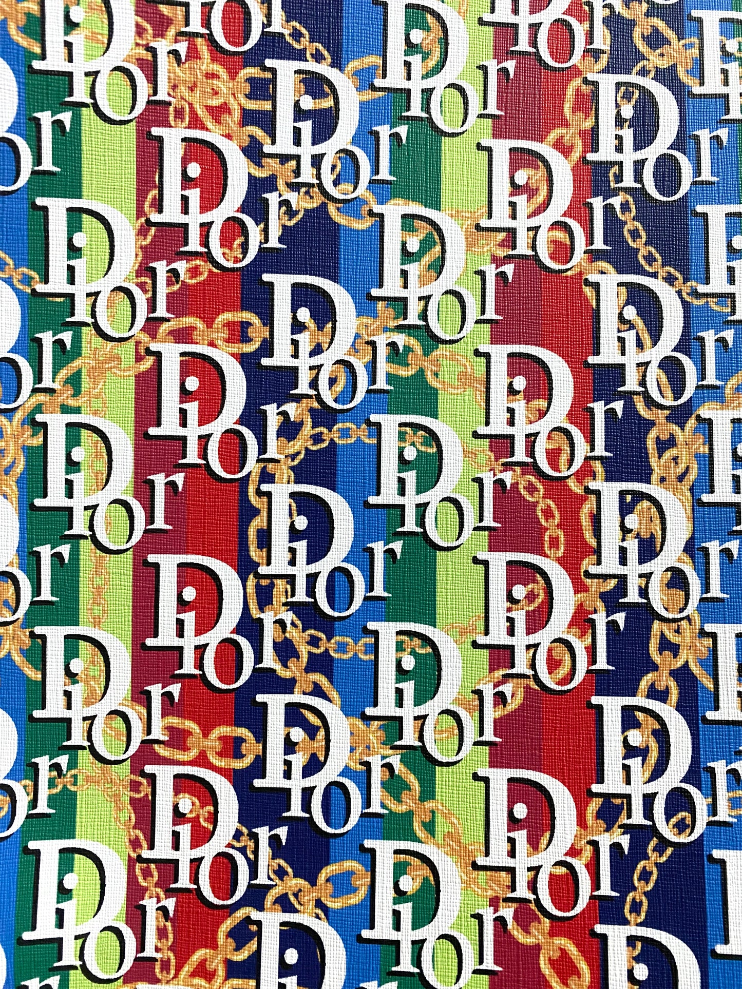 Colorful Designer Dior Fabric Leather for Custom Sneakers Handmade Car Wrap Upholstery