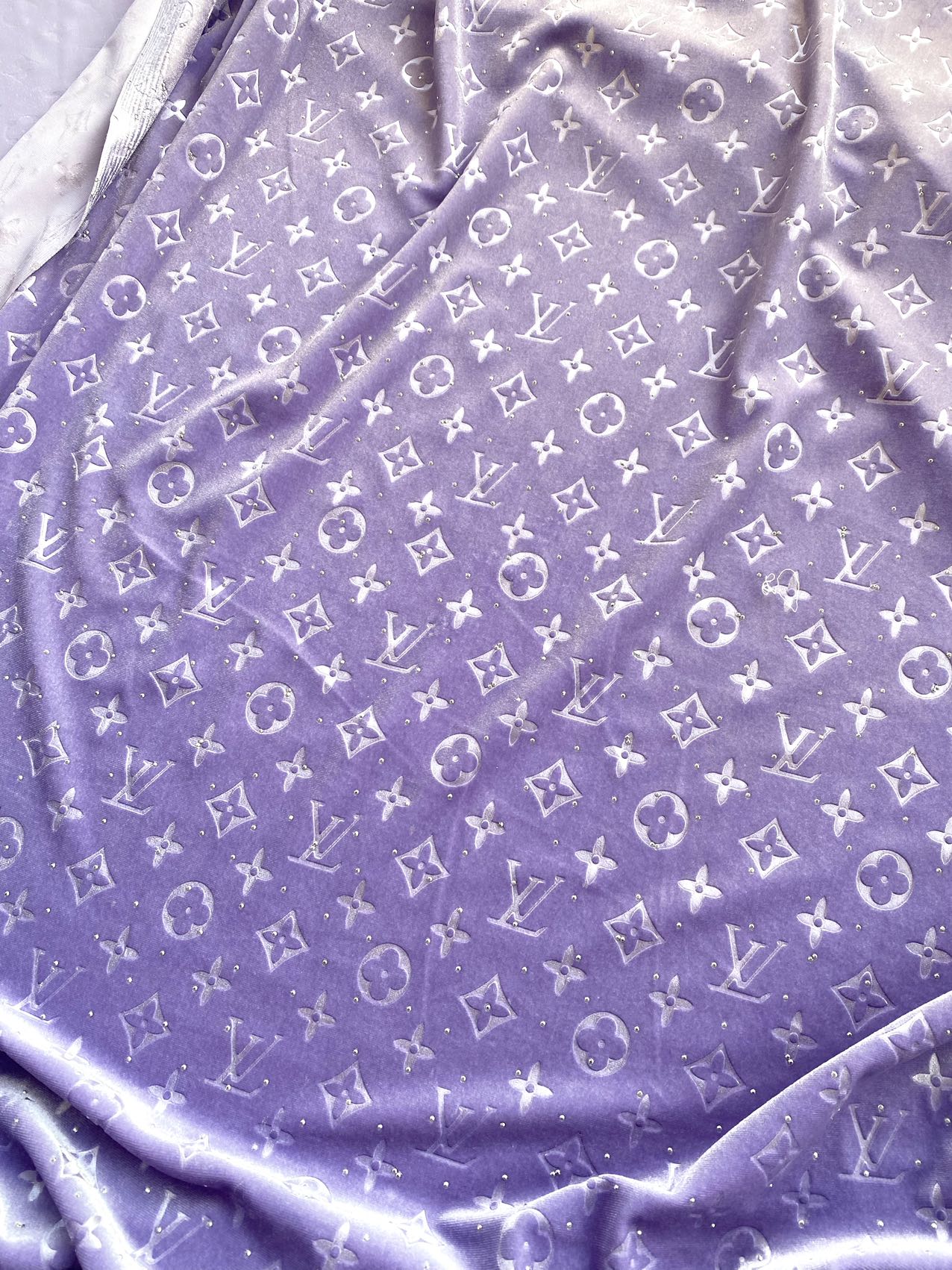 Purple LV Louis Vuitton Velvet Fabric