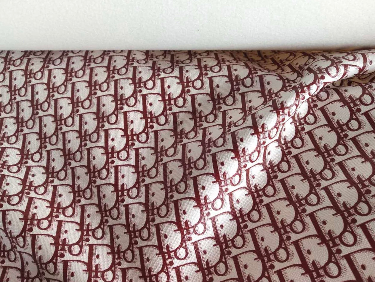 Red Dior Leather Fabric
