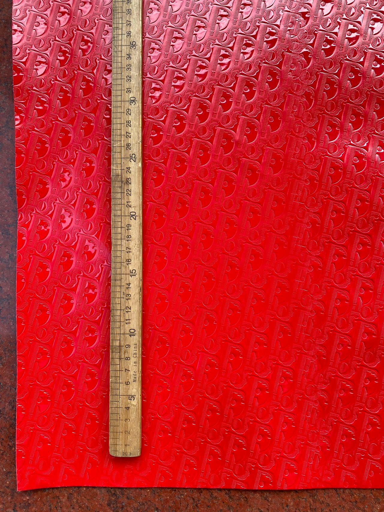 Red Dior Sneaker Leather Fabric