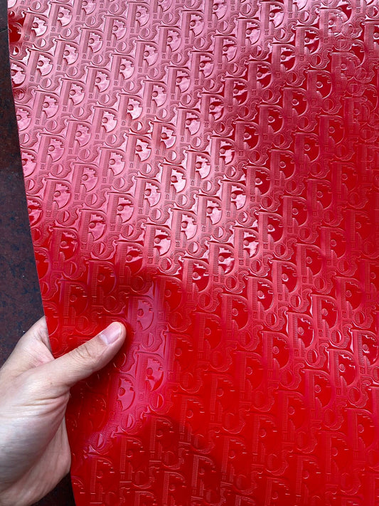 Red Dior Sneaker Leather Fabric