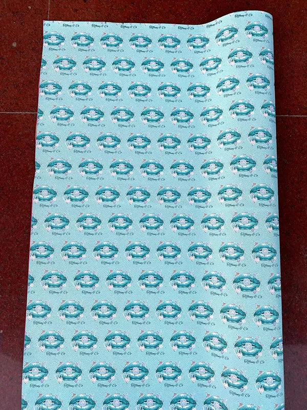 Tiffany Blue Tips Custom Leather Designer Fabric for DIY Crafts Projects