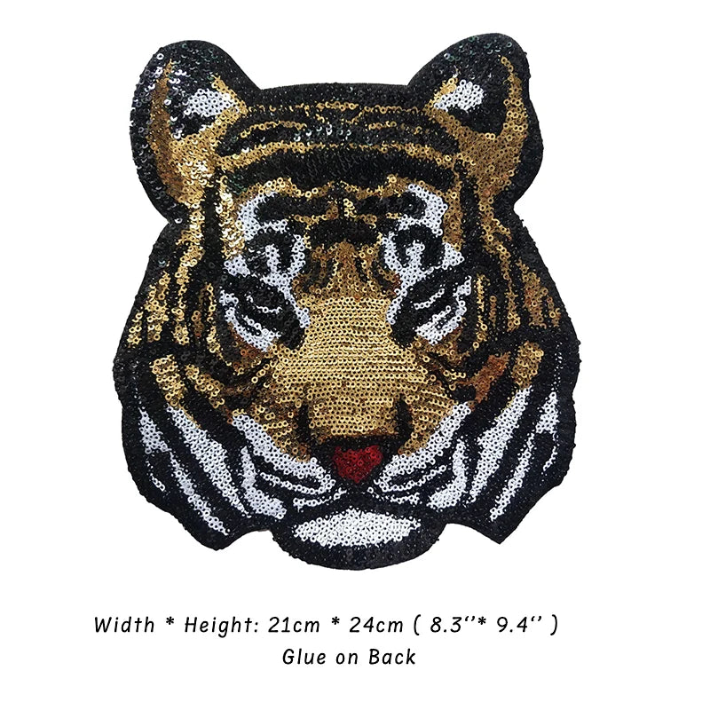 Tiger Embroidery Custom Clothing Jacket Patch for DIY Sewing Project