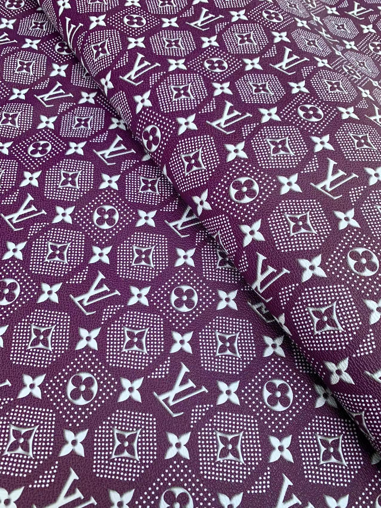 Purple Louis Vuitton Vinyl Designer Leather for DIY Crafts Handmade Custom Sneakers