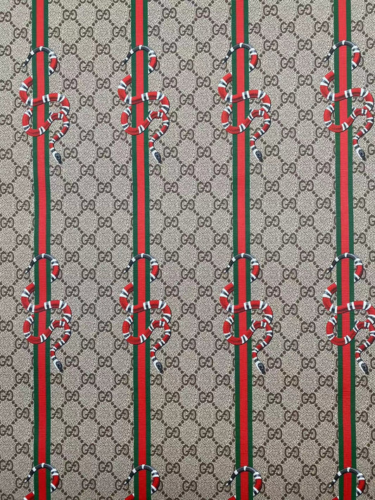 Gucci Snake Custom Vinyl Leather Fabric for Sneakers DIY Sewing Upholstery Home Decor