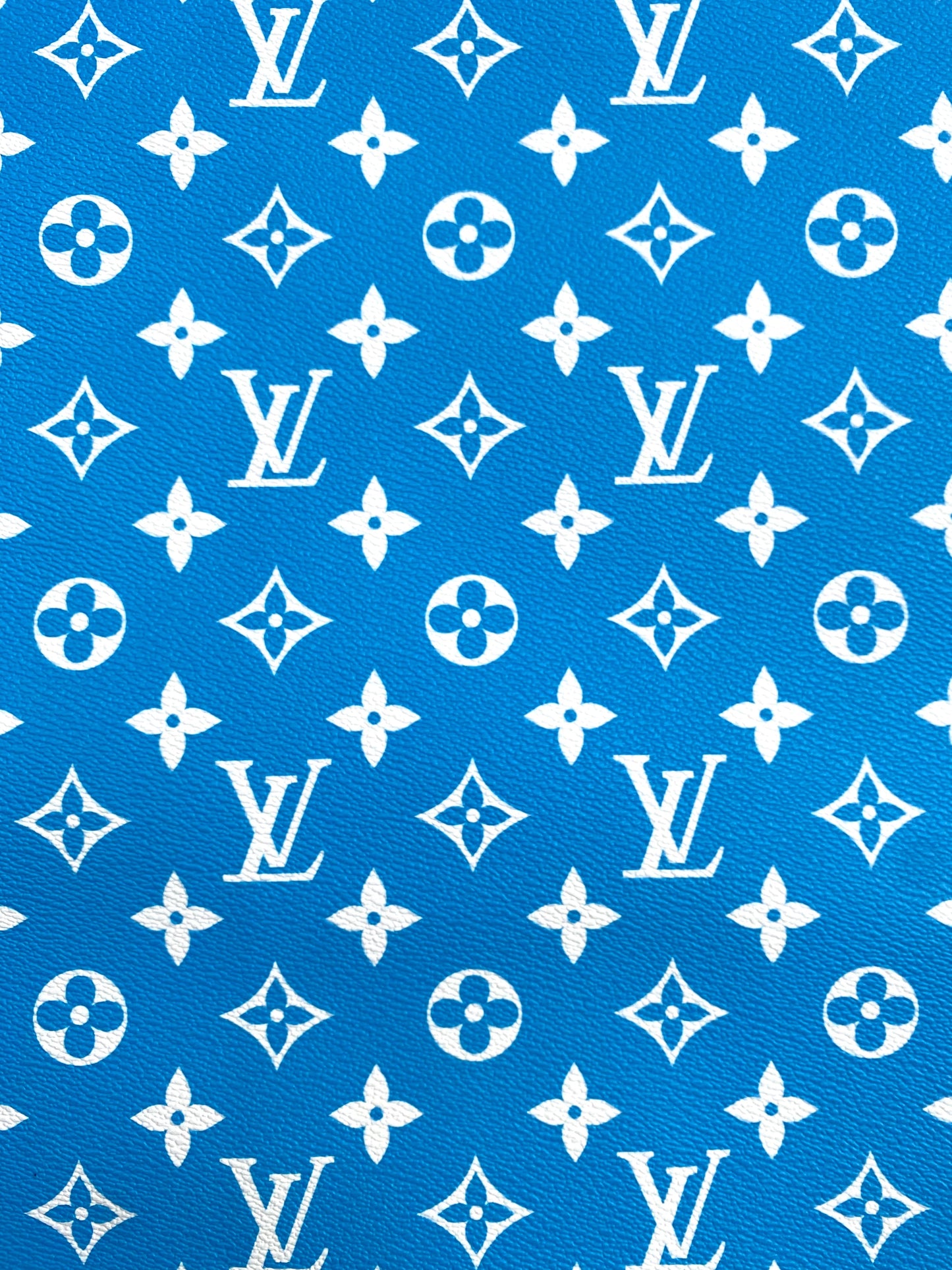 Sky Blue LV Vinyl Leather Fabric for Handmade DIY Sewing Custom Sneakers