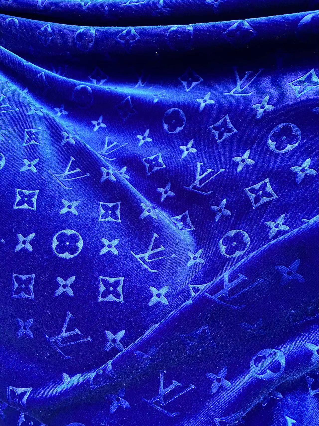Royal Blue Louis Vuitton LV Velvet Fabric