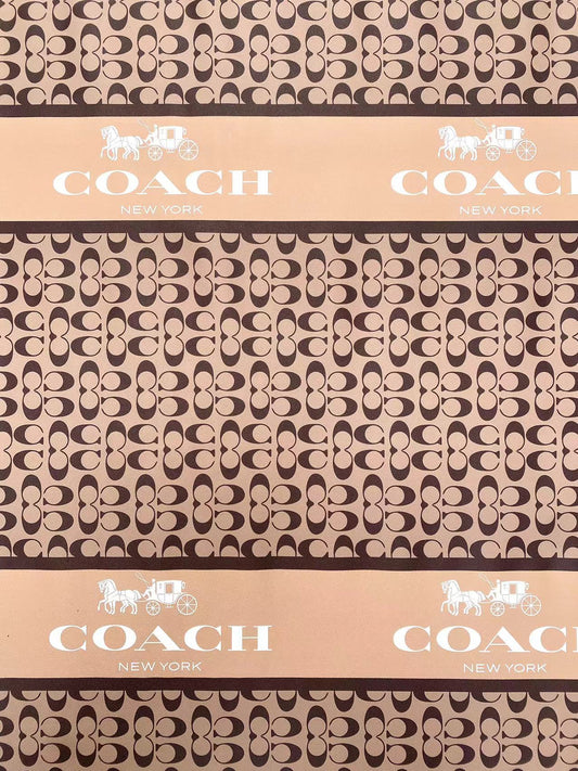 Classic Coach Logo Leather Vinyl Fabric for Handmade DIY Sewing Fabric