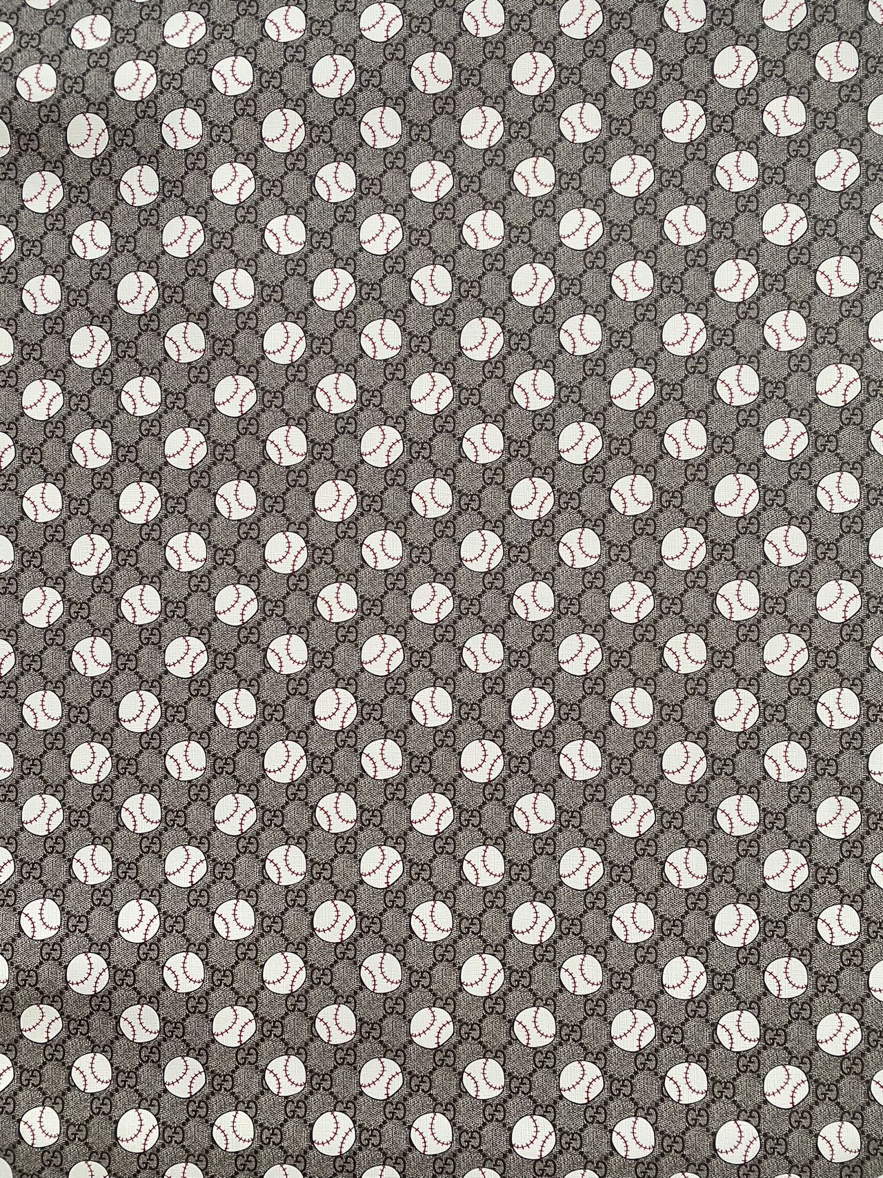 Gucci New Design Baseball GG Prints Leather Fabric for Custom Bag Upholstery DIY Watch Band