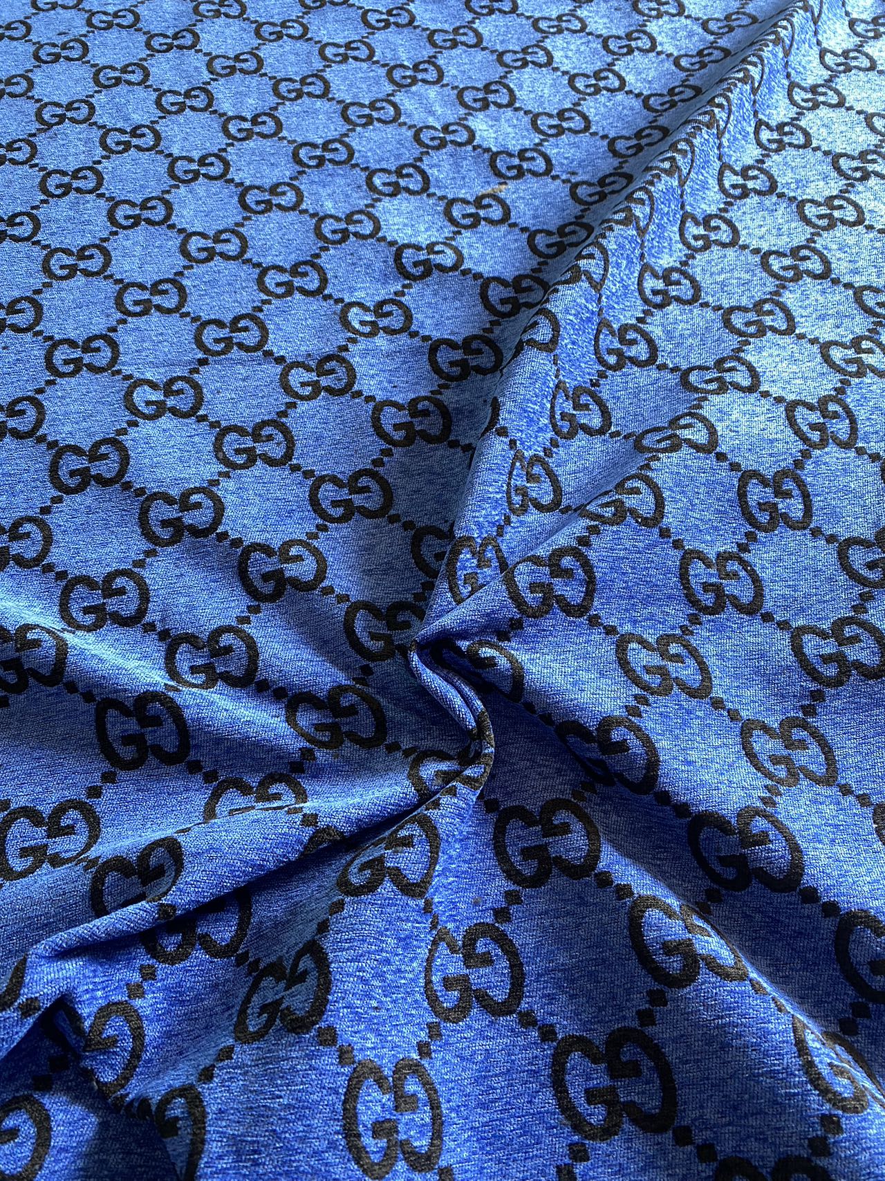 Vivid Blue Gucci Chenille Fabric Sofa Making Upholstery Sewing Project