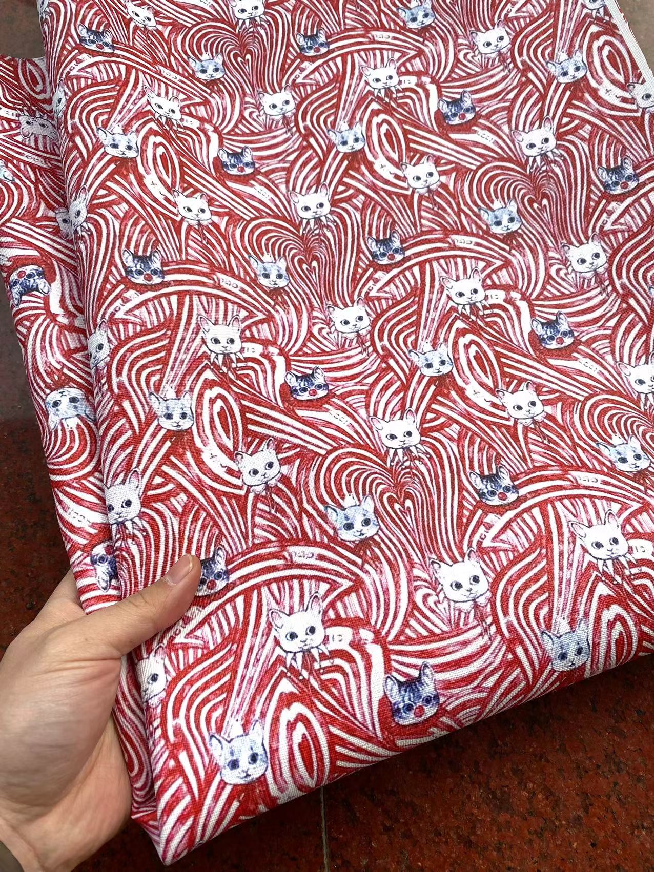 Gucci Cat Designer Faux Leather Vinyl Fabric for Handmade Sewing Project Custom Sneakers