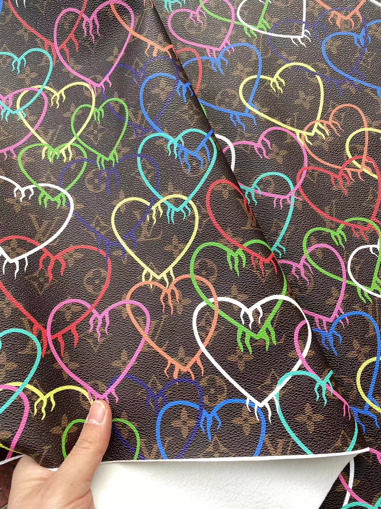 New LV Heat Designer Faux Leather Sheet for DIY Handmade Projects