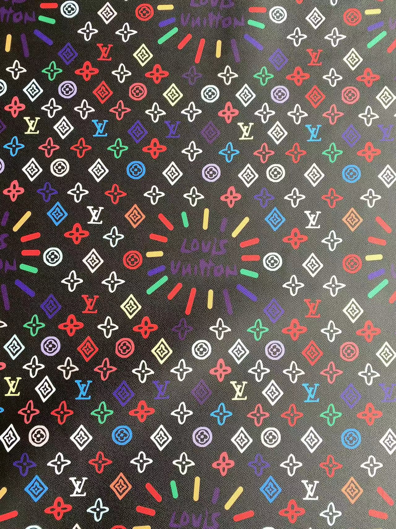 Custom LV Louis Vuitton Designer Faux Leather Fabric for Handmade Sewing Upholstery