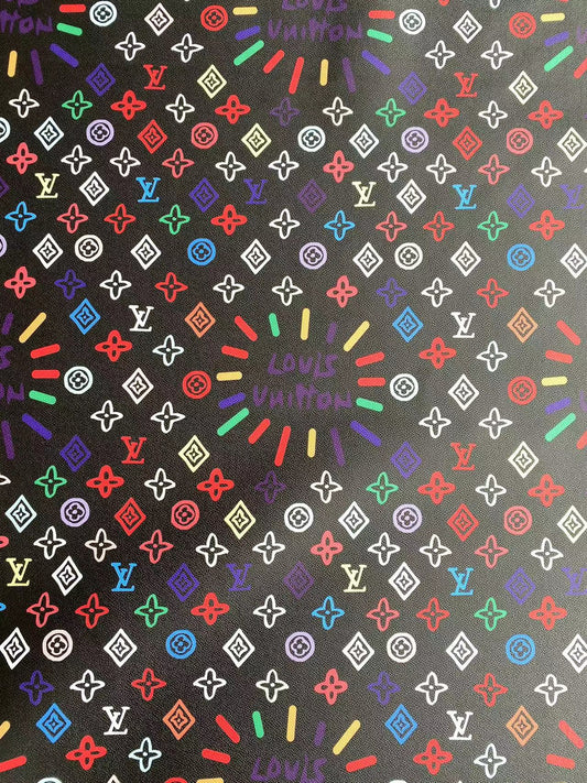 Custom LV Louis Vuitton Designer Faux Leather Fabric for Handmade Sewing Upholstery