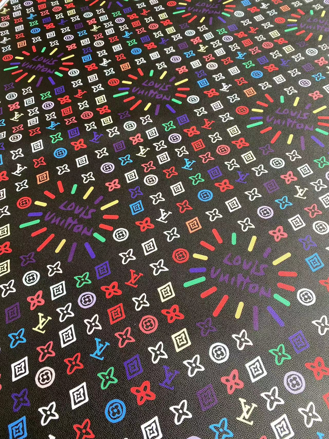 Custom LV Louis Vuitton Designer Faux Leather Fabric for Handmade Sewing Upholstery