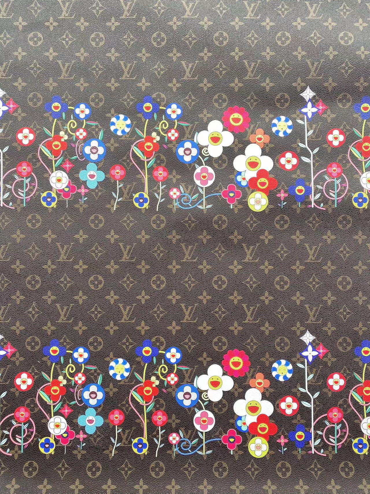 New Designer Faux Leather Louis Vuitton Takashi MURAKAMI Bag Fabric for DIY Sewing Project