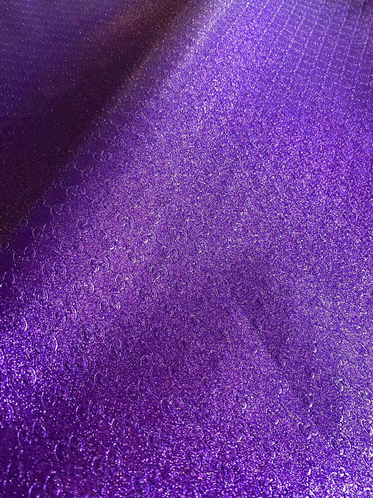 Bling Purple Shiny Diamond Gucci Faux Leather Sheet for DIY Handmade Custom Projects