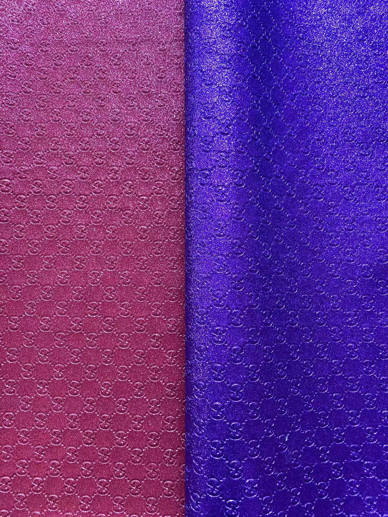 Bling Pink Shiny Diamond Gucci Faux Leather Sheet for DIY Handmade Custom Projects