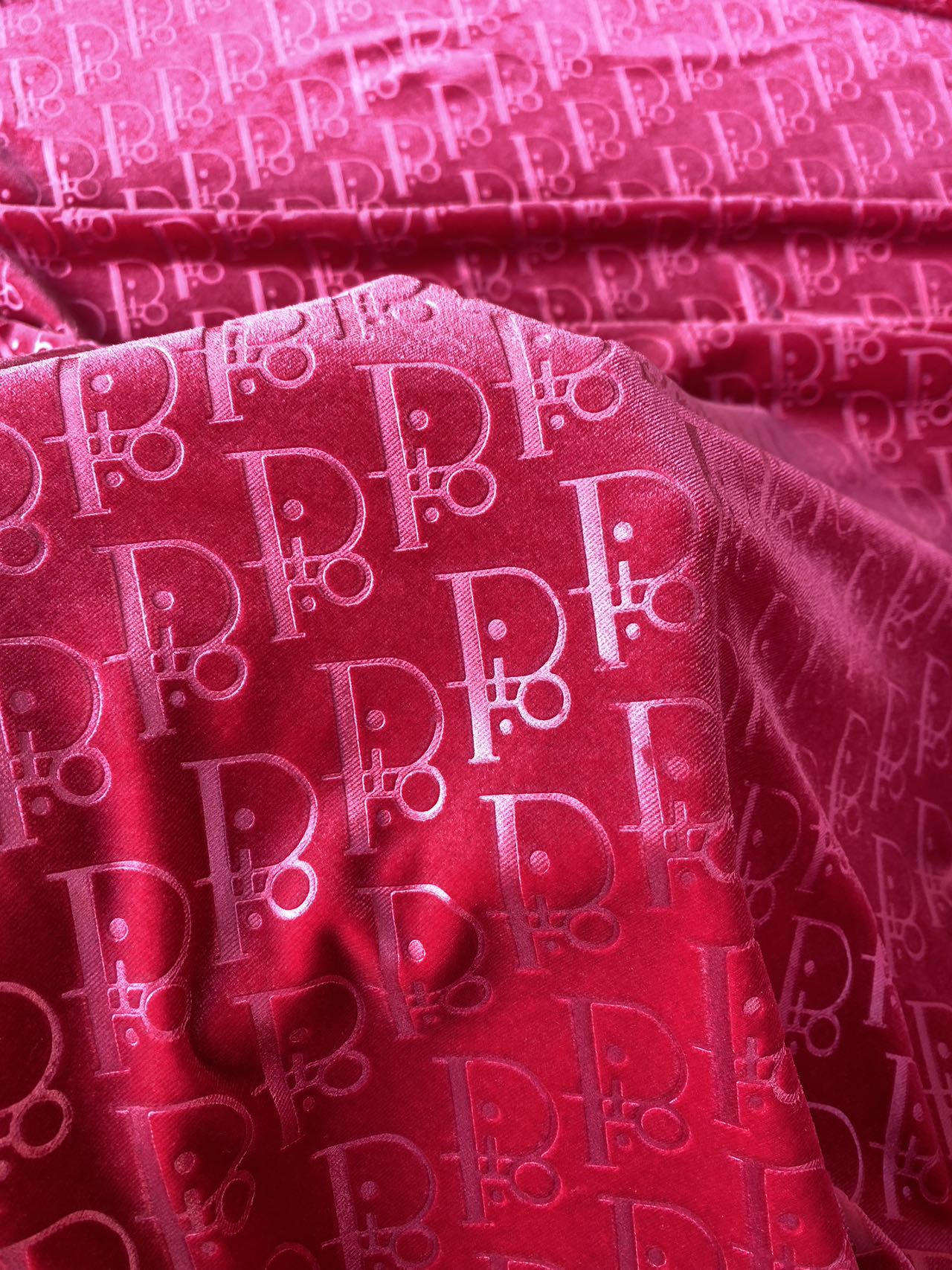 Pink Dior Velvet for Shoes Custom Sneakers Designer Fabric by the Yard