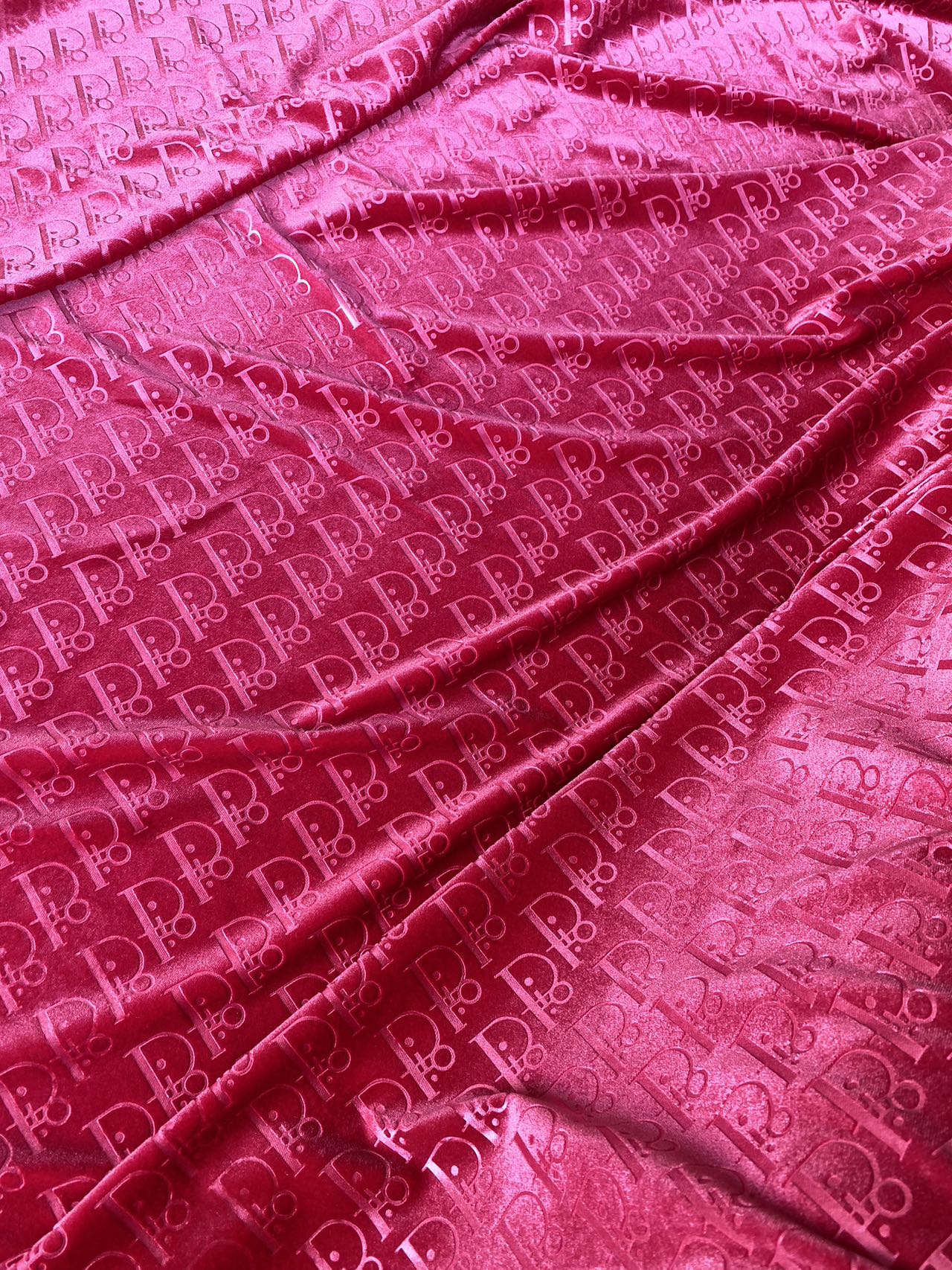 Pink Dior Velvet for Shoes Custom Sneakers Designer Fabric by the Yard