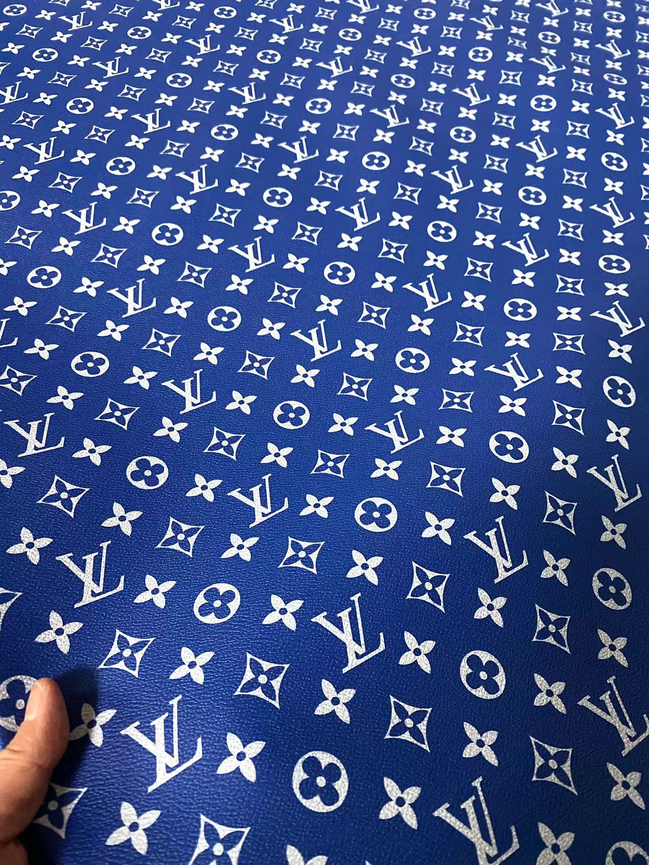 Blue LV Leather for shoes