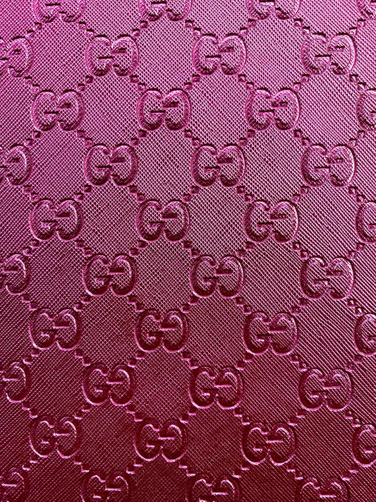 Peach Pink Shiny Soft Gucci Leather Fabric for Nail Art Shoes Custom Sewing Projects