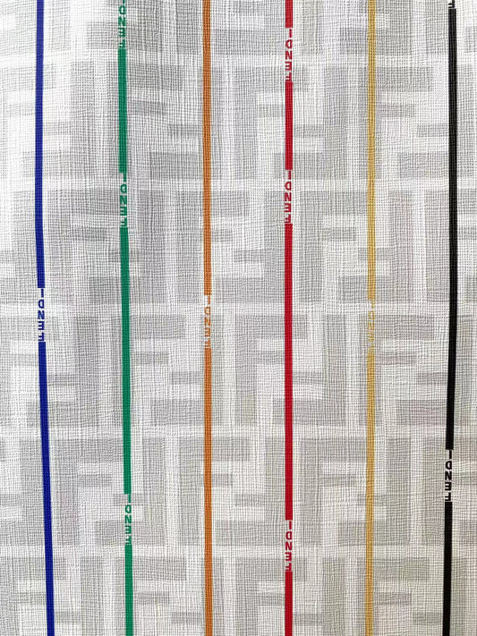 White FF Fendi Vinyl Faux Leather Sheet for Custom Sewing Projects