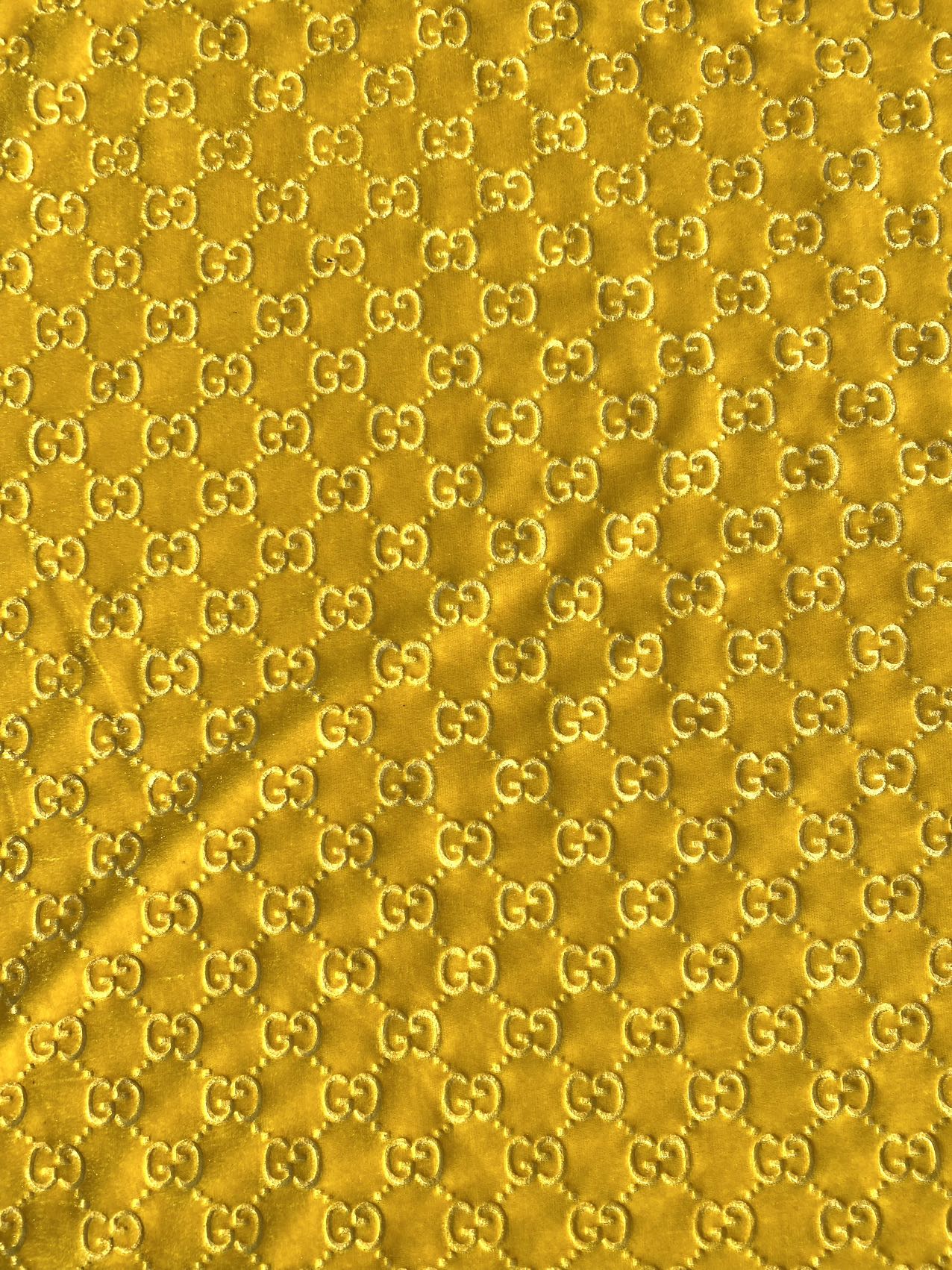 Lemon Yellow Gucci Velvet Fabric for Shoe Sneaker Custom