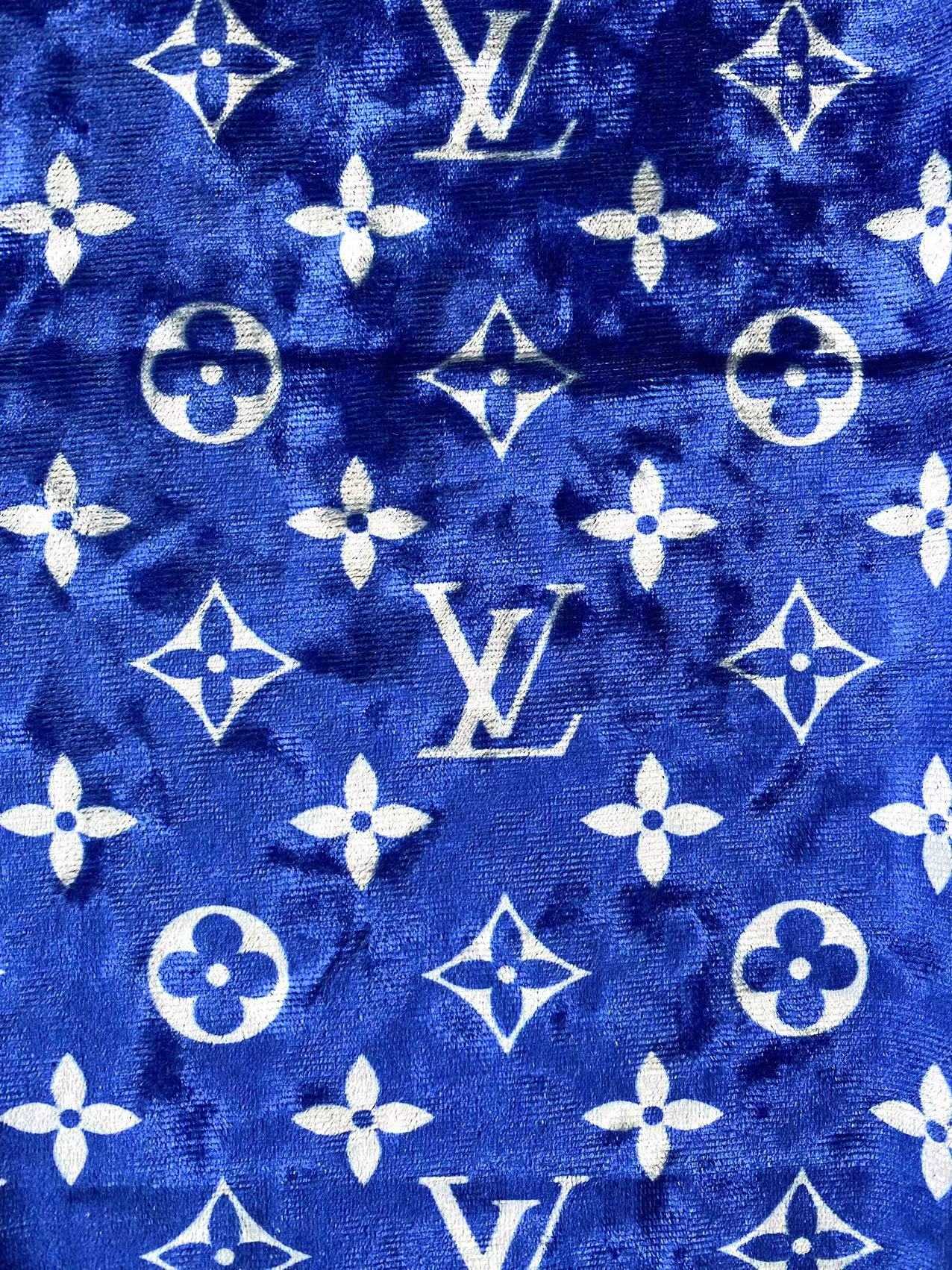 Royal Blue Luxury Louis Vuitton Velvet Fabric for Bespoke Car Wrap
