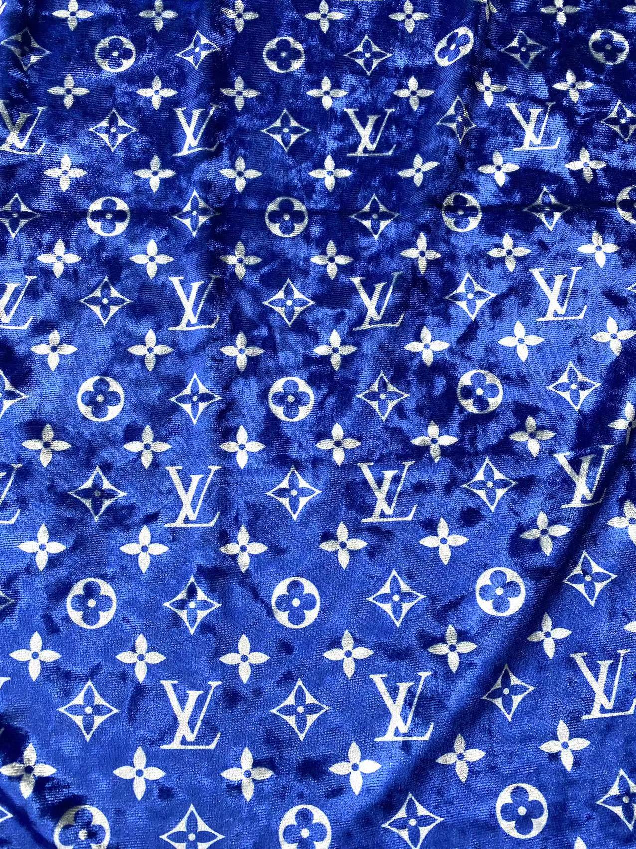 Royal Blue Luxury Louis Vuitton Velvet Fabric for Bespoke Car Wrap