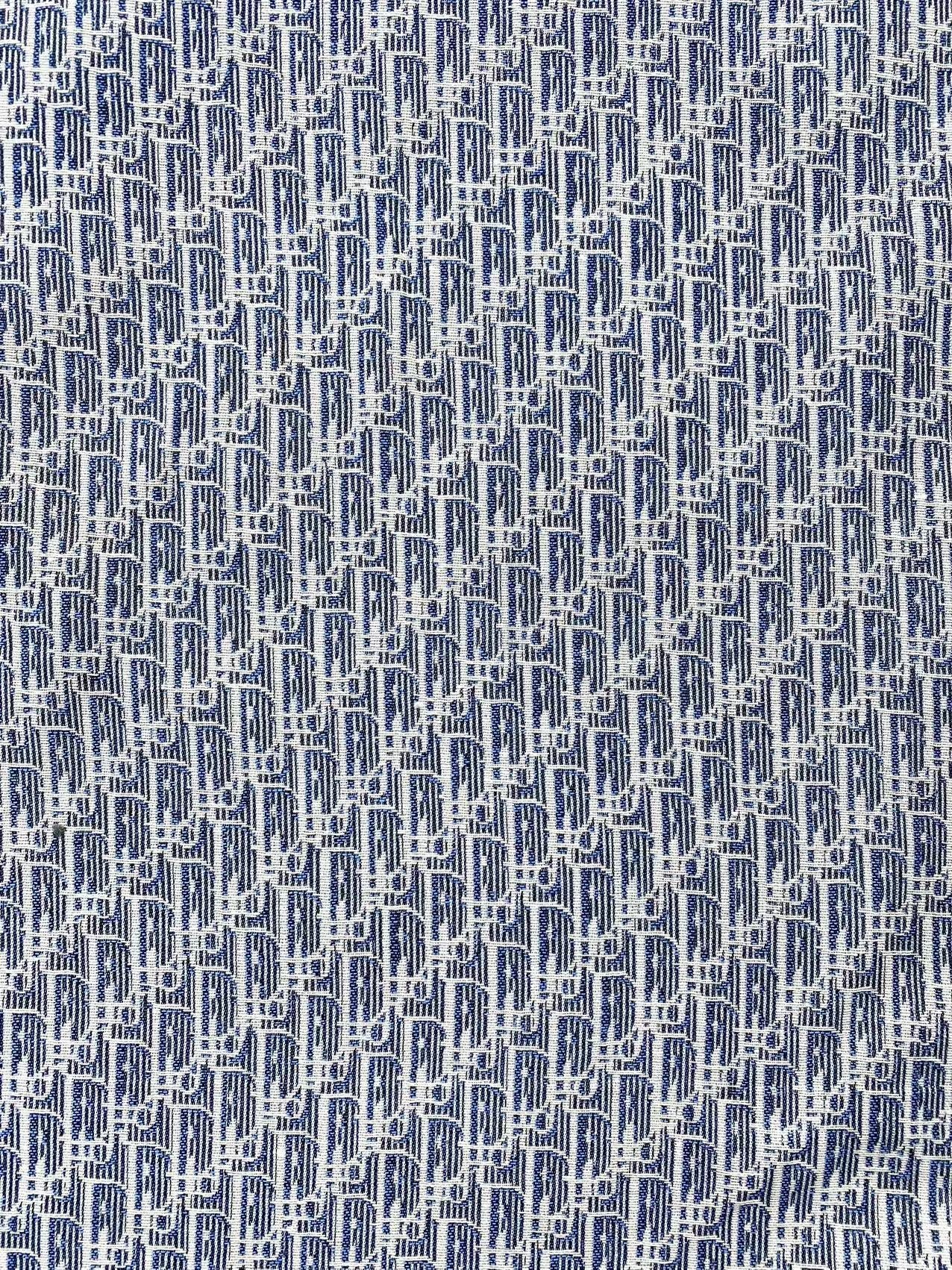 Blue Dior Sneaker Fabric for Custom Shoes Sewing Project DIY