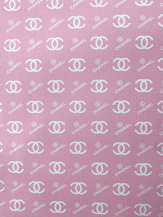 Pink Chanel Shoe Leather Fabric for Sneaker DIY Sewing Projects