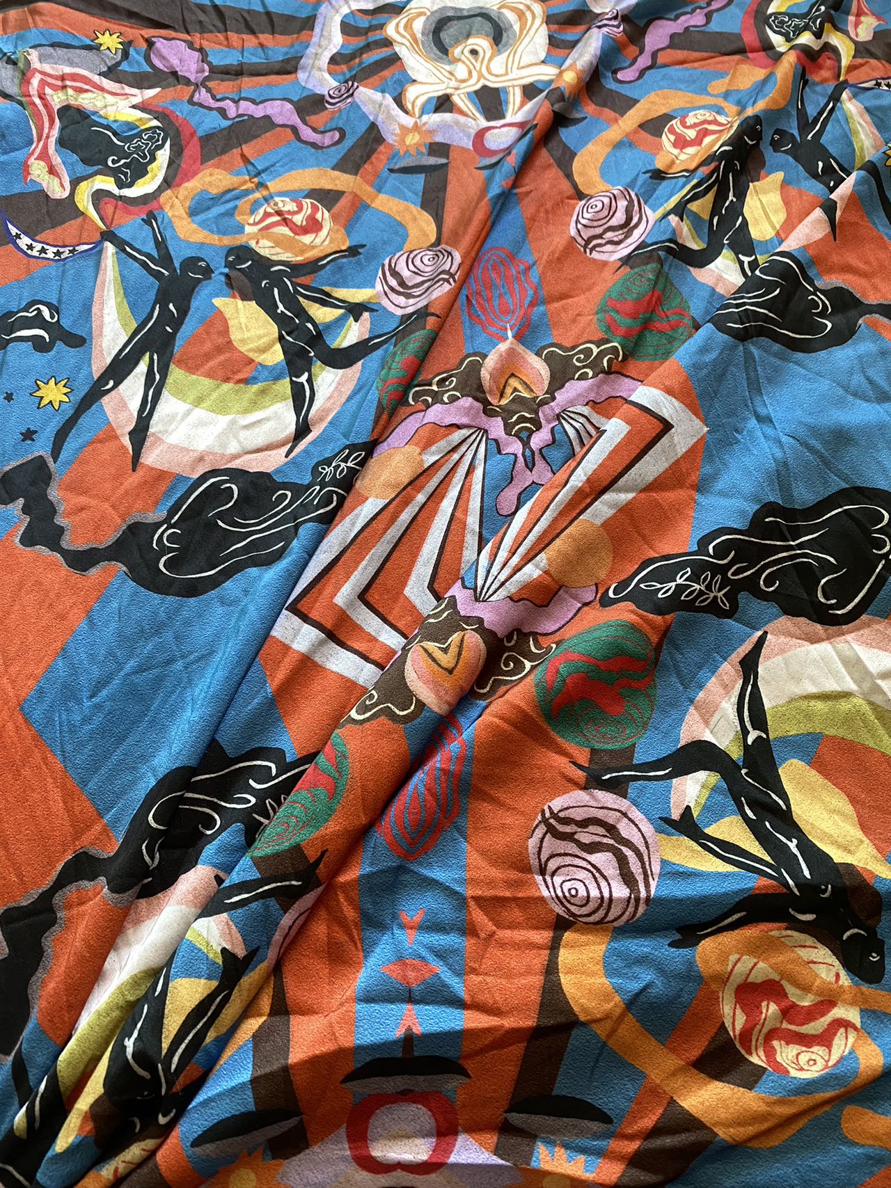 Colorful Designer Versace Satin Fabric for Clothing Summer Wear