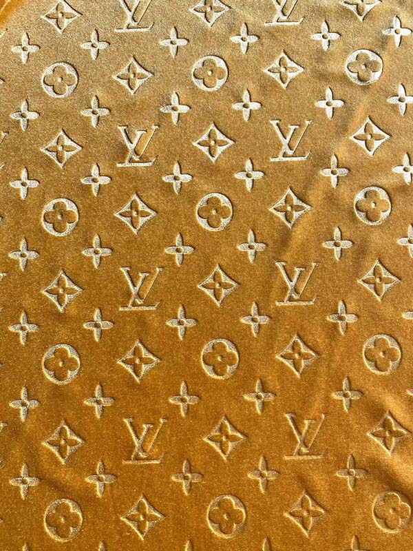 Gold LV Velvet Fabric