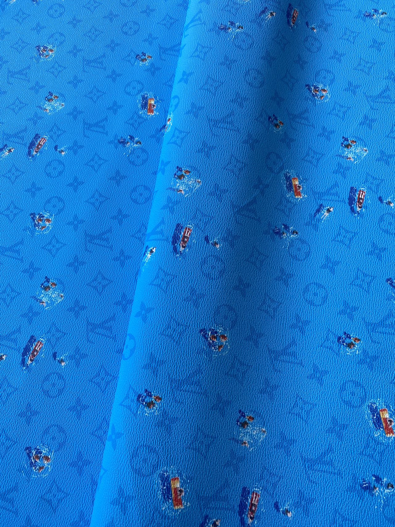 Summer Blue Louis Vuitton Swimming Custom DIY Designer Fabric Leather