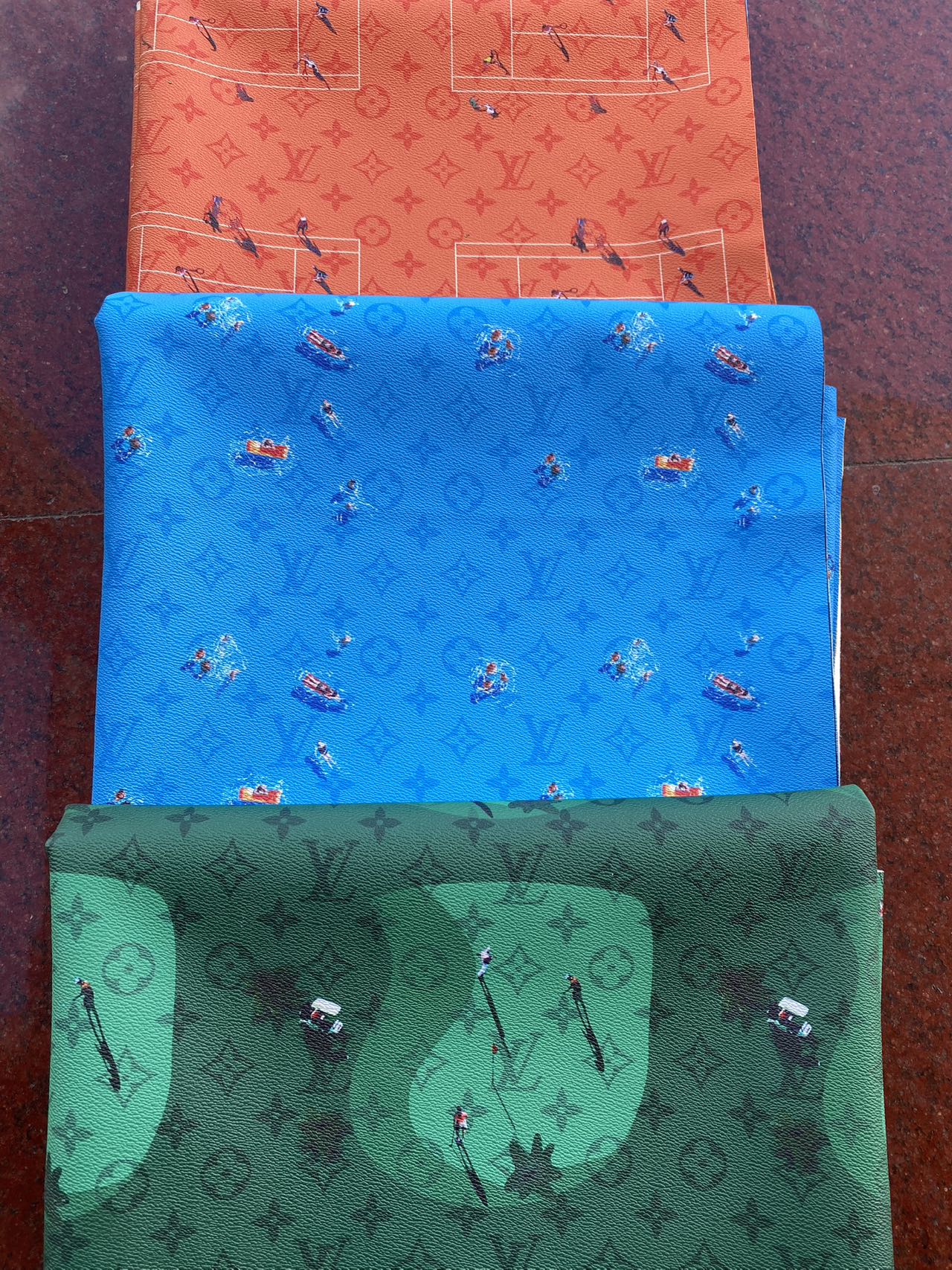 Summer Blue Louis Vuitton Swimming Custom DIY Designer Fabric Leather