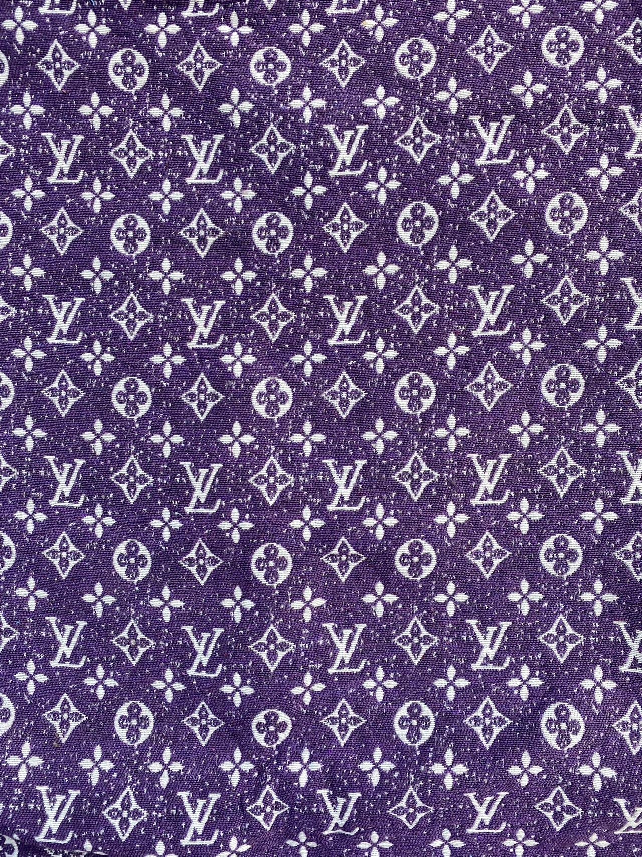 Purple Chenille Louis Vuitton Designer Bag Fabric Sold by Yard