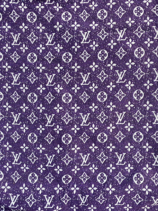 Purple Chenille Louis Vuitton Designer Bag Fabric Sold by Yard