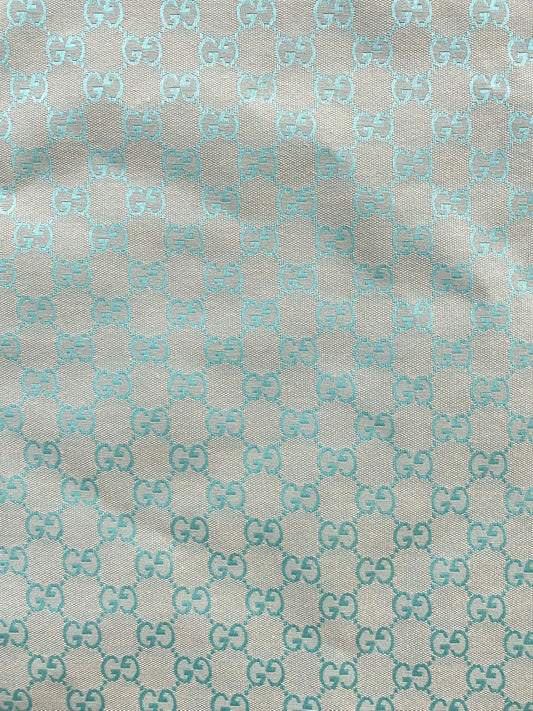 Elegant Green Gucci Designer Fabric for Custom Sneakers Sewing