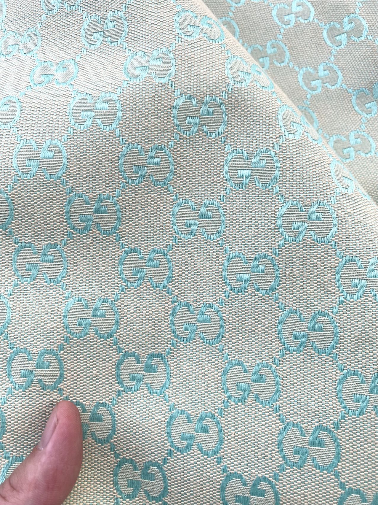 Elegant Green Gucci Designer Fabric for Custom Sneakers Sewing