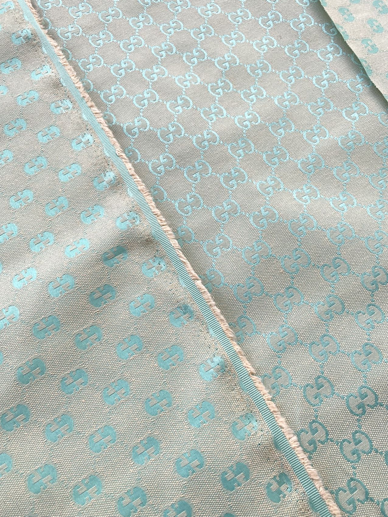 Elegant Green Gucci Designer Fabric for Custom Sneakers Sewing