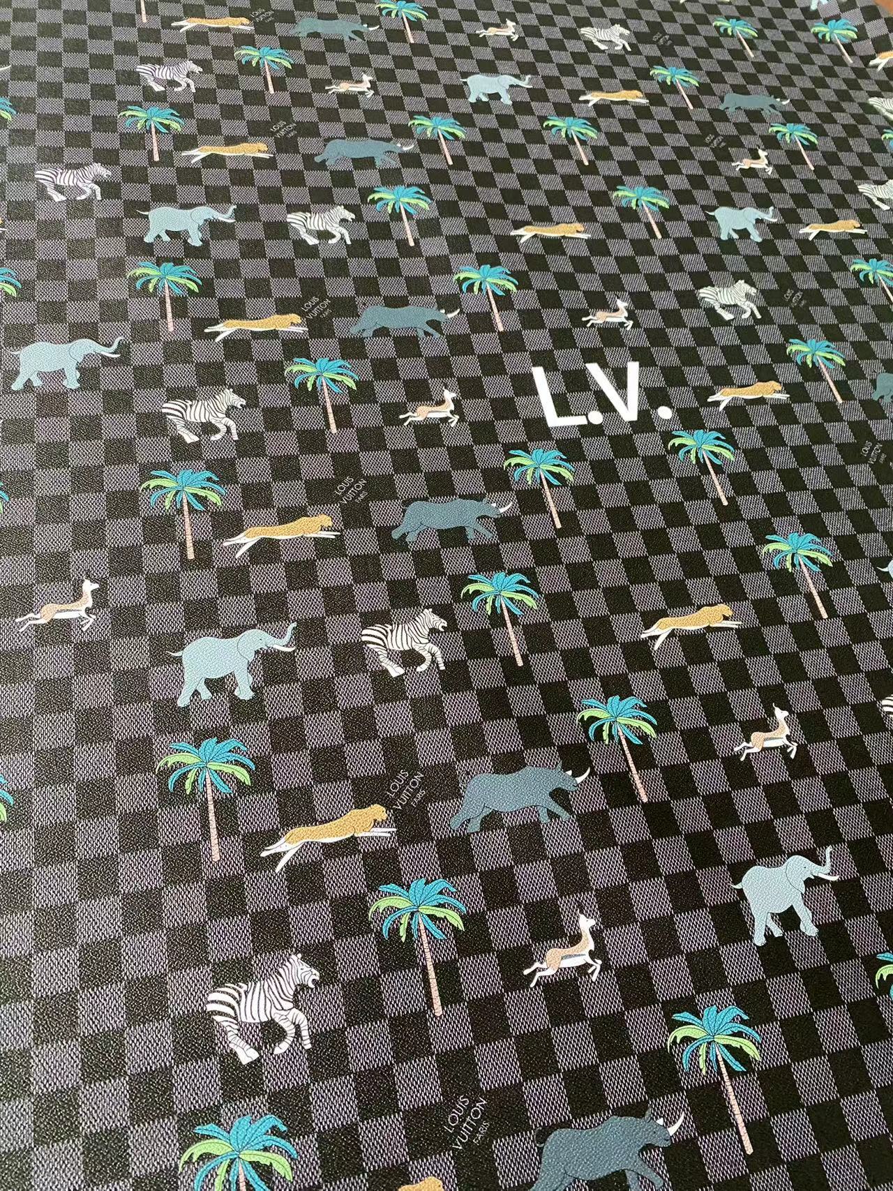 Black Damier Louis Vuitton Animal Bag Leather Handicraft Fabric