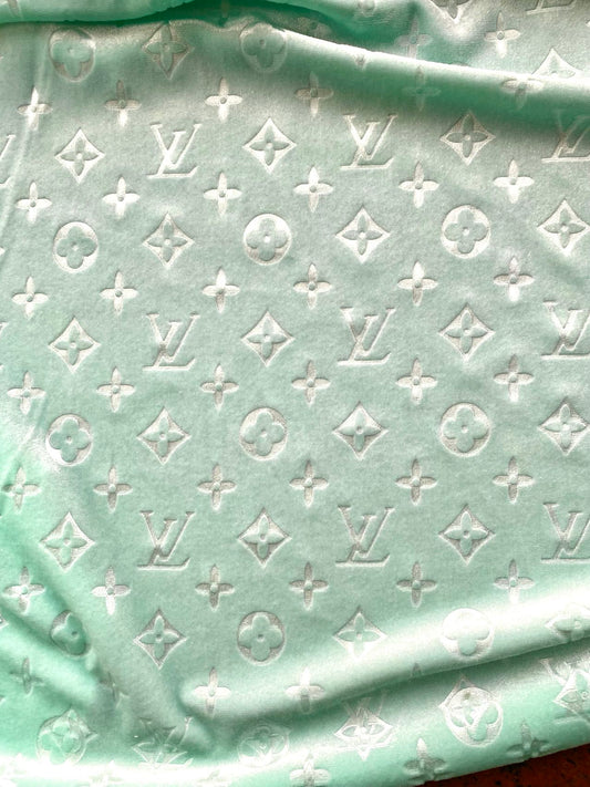 Turquoise Mint Louis Vuitton LV Velvet Shoe Sneaker Fabric